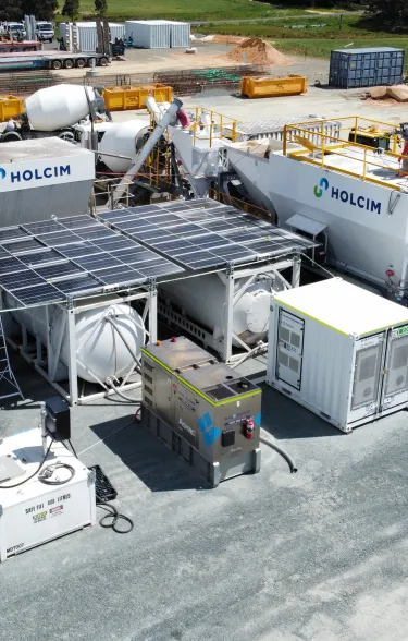 Hybrid Renewable Energy Powering Holcim’s Mobile Concrete Plants