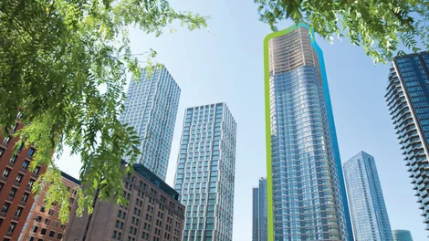Wood Wharf development built using ECOCycle® circular construction technology.