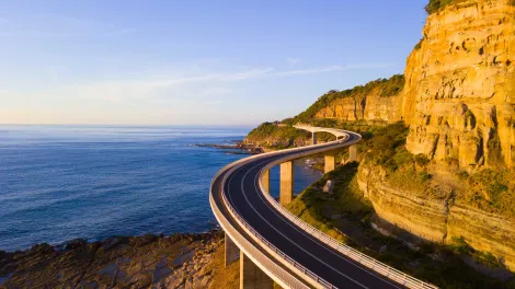 Scenic and sunny day on the Sea Cliff Bridge