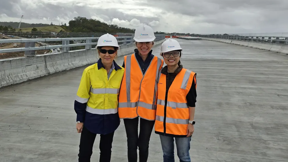 Helen Jones, Executive General Manager People, Culture & Communication (left), Carmen Díaz Canabal (centre), Holcim’s Chief People Officer and Karen Tan (right), Group Head of Learning and Development.