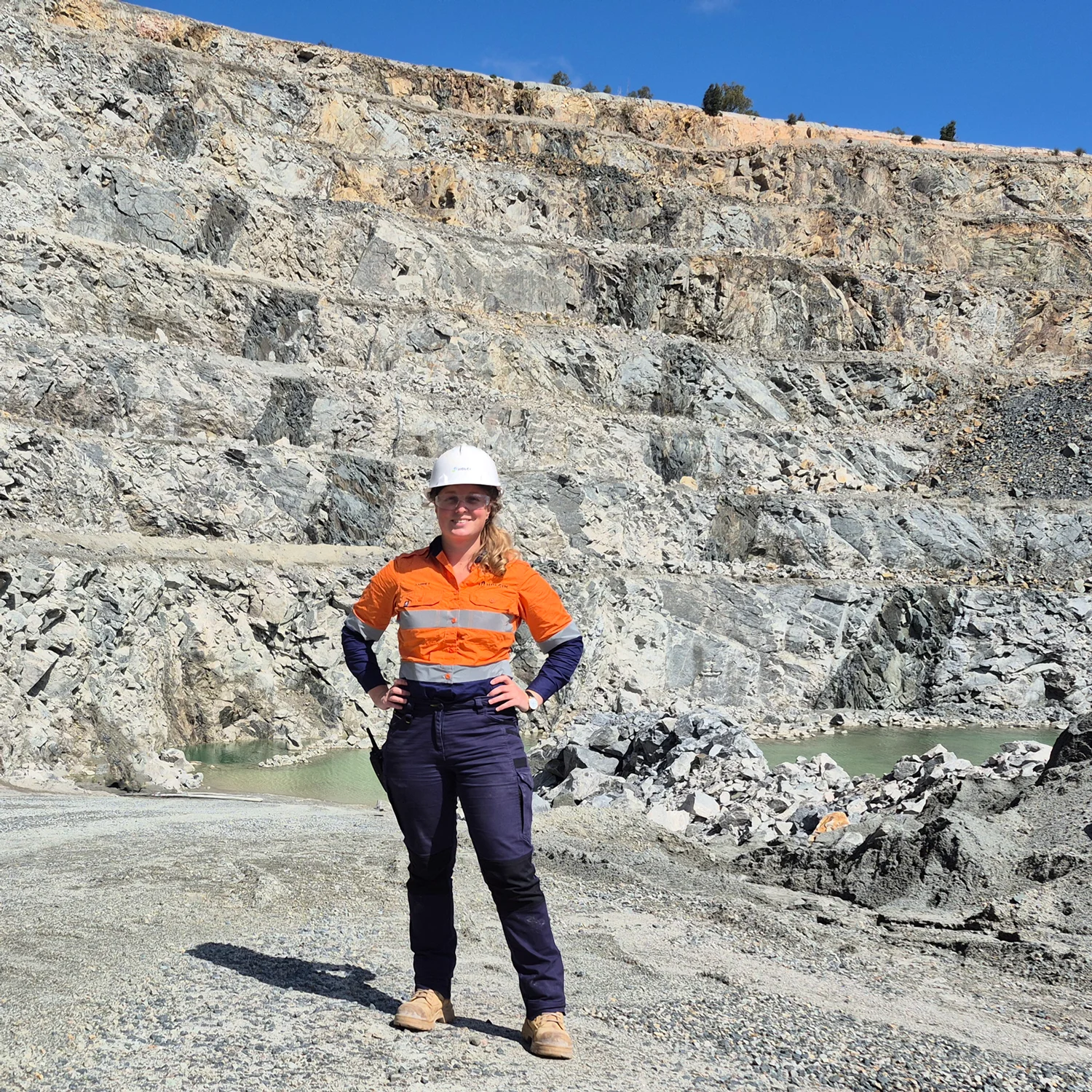 Harriet Wilson, Quarry Manager, on the quarry floor at Gosnells Quarry, Western Australia.