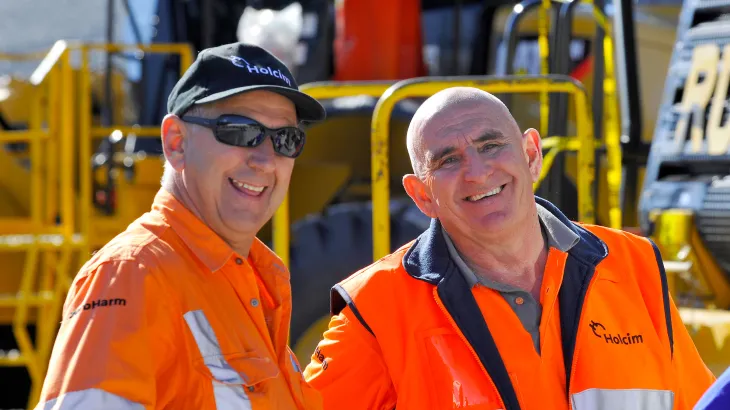 Workers in personal protective equipment at Beenleigh Quarry